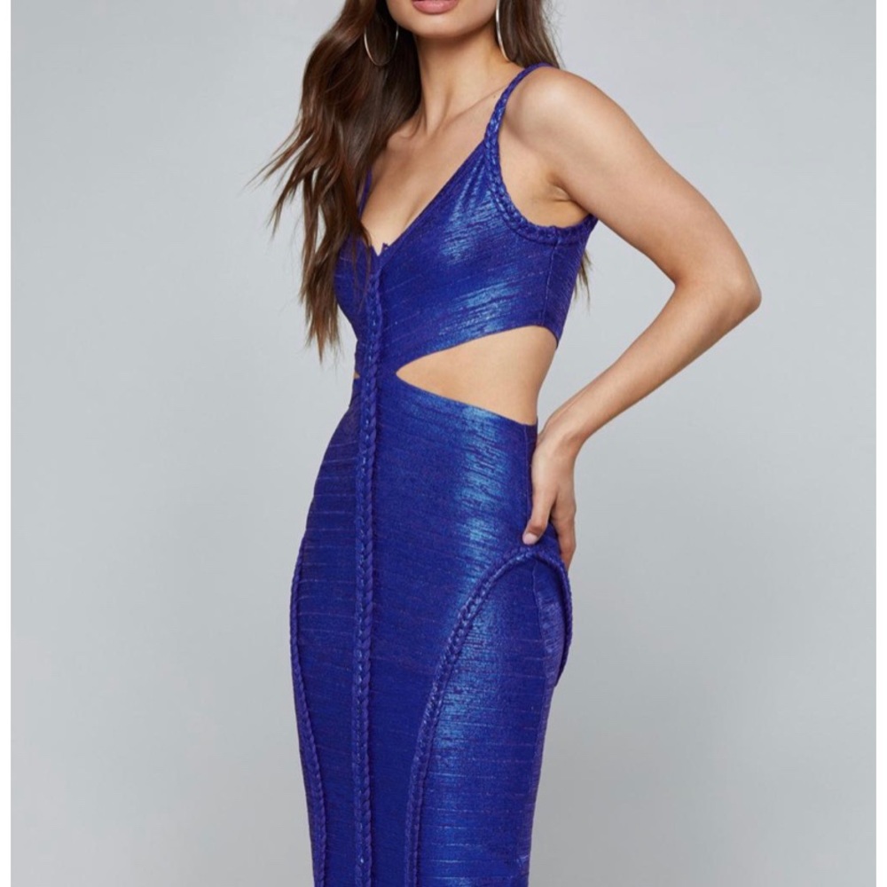 Brand New (tags on) Bebe braided foil dress